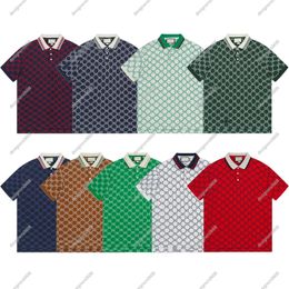 100% bordado artesanía diseñador de lujo para hombres polo polo italio marcas de moda camiseta de polo hombres letras impresas bordado de manga corta camisa casual us s-xl