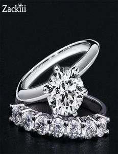 100 verlovingsring 15CT briljante diamanten huwelijksbelofte ringen 07CT halve stapelbare ring bruidssets 2208135659120