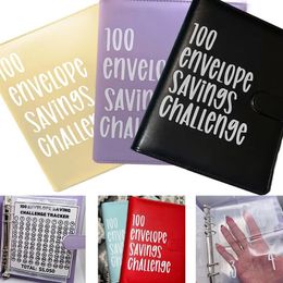 100 Envelop Uitdaging Binder Paar Uitdagingsbladen Evenement Kladblok PU Lederen Bindmiddel Notebook Geld Enveloppen Voor Kantoren Thuis