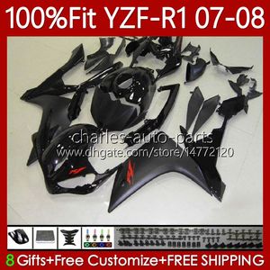 100% Fit Carénages OEM Pour YAMAHA YZF-R1 YZF R 1 1000 CC YZFR1 07 08 Stock noir MOTO Carrosserie 91No.78 YZF R1 1000CC YZF1000 2007 2008 YZF-1000 2007-2008 Corps moulé par injection