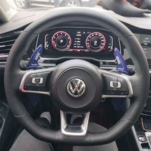 100% geschikt voor Volkswagen VW Golf R MK7 Golf 7 GTI VW Polo GTI Scirocco CAR Interieur Diy Handstikte Zwart Lederen Nonslip Wear Resistant Car Steiering Wheel Cover