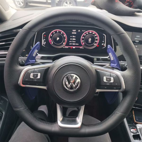 100% ajusté pour Volkswagen VW Golf R MK7 Golf 7 GTI VW Polo GTI Scirocco Car intérieur DIY DIY Noir en cuir authentique non galet