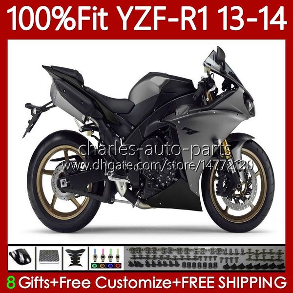 100% Fit OEM Carénages Pour YAMAHA YZF-R1 YZF R 1 1000 CC YZFR1 13 14 MOTO Carrosserie 94No.67 YZF R1 1000CC YZF1000 Brillant Gris 2013 2014 YZF-1000 2013-2014 Corps moulé par injection