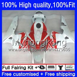 100% Fit OEM para HONDA CBR600RR CBR600 RR CBR600F5 600CC 48HM.110 CBR 600 Blanco rojo nuevo CC RR F5 05 06 CBR 600RR 2005 2006 Carenados de inyección