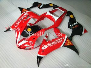 100% fitment. Hoge Kwaliteit Injectie Molding Fairing Kit voor Yamaha R1 2002 2003 Rood Zwart Wit Verkleiningen YZF R1 02 03 GG38