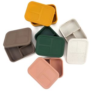 100 Food Grade Silicone Detachable huishouden Freshteping Lunch Box draagbare gerechten voor baby lekkendichte opslag 240412