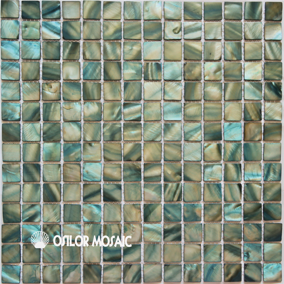 100% de água doce shell mãe de pérola mosaico para decoração da casa interior da parede da telha banheiro e cozinha verde e azul shell mosaico