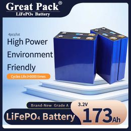 100% pleine capacité 4 pièces 3.2V 173Ah tout nouveau Grade A LiFePO4 batterie cellule Rechargeable Cycle profond Lithium Ion batterie portable solaire