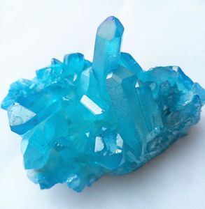 85 g natuurlijke blauwe aura engel kristallen cluster kwarts kristallen cluster reiki helende kristallen Gratis verzending