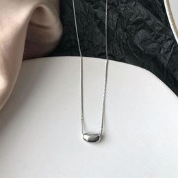 100% véritable 925 chaîne en argent Sterling colliers femmes corée haricot collier ras du cou bijoux fins cadeaux d'anniversaire entier YMN201268s