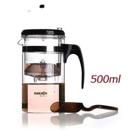 Kamjove – tasse à thé artistique 100% authentique, théière en verre de 500ml, bouilloire à thé, passoire, tasse élégante, service à thé à ouverture automatique, infuseur de cha 240219