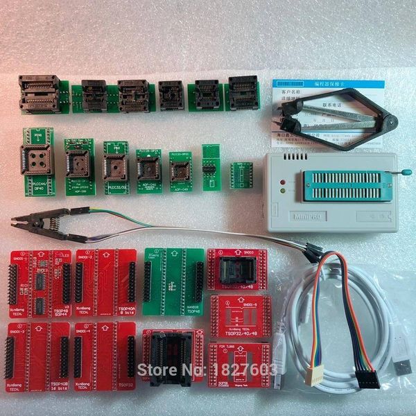 100% genuino TL866II PLUS programador ICSP FLASH \ EEPROM \ MCU \ NAND + 22 adaptadores + clip de prueba IC reemplazar TL866A tl866a envío gratuito