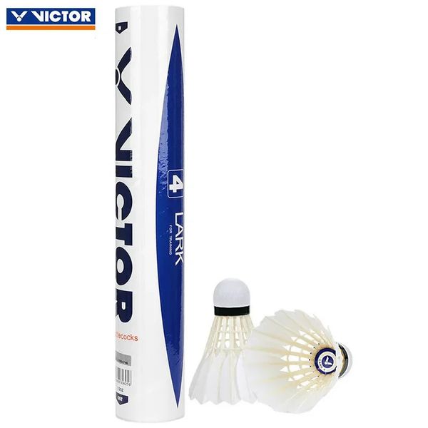 100 Genuine Victor Lark 4 volantes Badminton Shuttle Duck Feather Ball para entrenamiento 240223