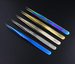 100 Genunie Vetus MCS1512 -serie Rainbow Tweezers False Eyelash Extension Tweezer Roestvrij staal kleurrijke pinceten4951184