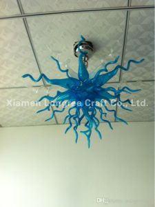 100% lampes suspendues en verre soufflé à la main moderne Art déco lustre lumière LED ampoules bleu petite taille pour décor de chambre