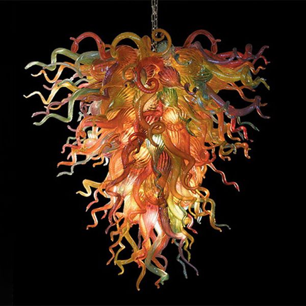 Lustres suspendus en verre soufflé à la main à 100%, lampes de Murano suspendues, éclairages multicolores 36x48 pouces, lumières LED pour la maison du salon