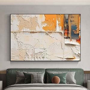 100% pintura de textura abstracta a mano Pintura de lienzo personalizado Arte de pared para la sala de estar Pintura de pared simple Pintura al óleo de color beige lienzo