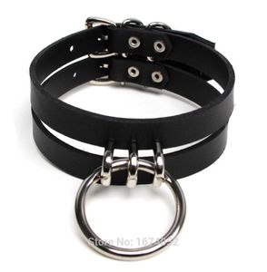 100 fabriqué à la main en cage haut ras du cou en cuir véritable collier BDSM ORound fétiche Cosplay Costume tour de cou collier 2509516