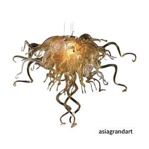 100% handgemaakte geblazen Murano -stijl glas kroonluchter lampen Chihuly -stijl LED -lichtbron AC 110V 240V kroonluchters voor huis hotel villa loft ktv bar feest decor lr1258