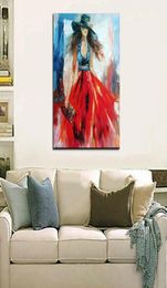 100 pintura al óleo hecha a mano para mujeres, lienzo impresionista de Bellas Artes, cuadro moderno abstracto para pared, decoración del hogar, imágenes 3854588