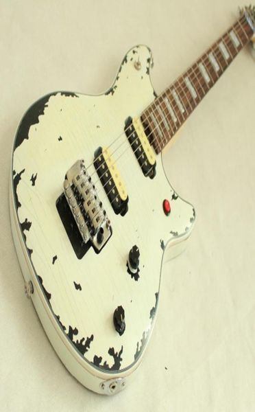 100 manches rouges kill switch bouton relique lourde blanc sur la guitare électrique noire floyd rose tremolo oem china guitar8916393