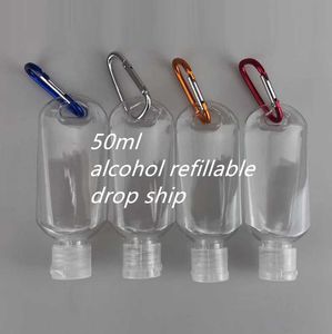 En stock bouteille de désinfectant pour les mains alcool pompe rechargeable bouteille transparente PET désinfectant en plastique Gel pompe bouteille livraison directe Epack