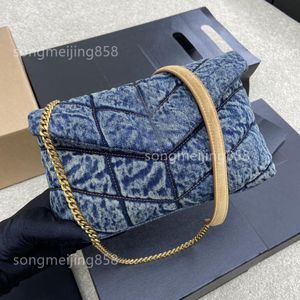 100% haute qualité vintage denim bleu LOULOU PUFFER designer sac mode lavé denim designer sacs pour femmes sacs de luxe sac à main embrayage