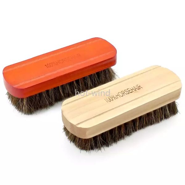 100% brosse à chaussures en crin de cheval vernis cuir naturel vrai crin de cheval outil de polissage doux brosse de nettoyage pour botte en daim nubuck EE0209