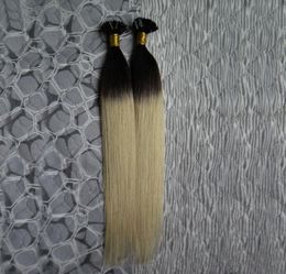 100 Extensions de cheveux humains blonds ombré T1B613 100G 100S 1g U Tip Extensions de cheveux à la kératine Extensions de cheveux de Fusion Capsules3783304