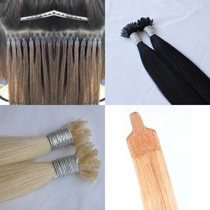 100 human hair 1g strand 200g lot flat hair tangle no shedding free straight wave hair ultra fan extensions tip
