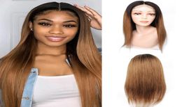 100 cheveux humains 44 Wig frontal en dentelle 180 Blond de miel de densité avec roots foncé Color Wig9959777