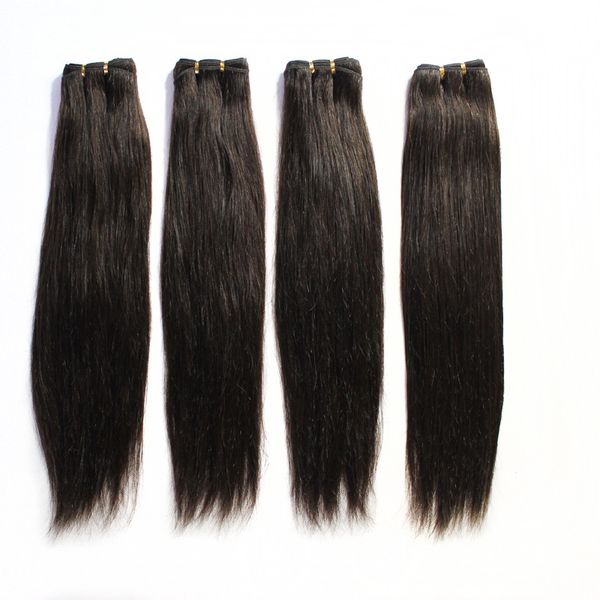 100 Trama de cabello humano Extensiones de cabello de paquete recto brasileño # 1B Negro # 2 # 8 Marrón # 613 Longitudes de mezcla rubia Tejido de cabello brasileño 12 