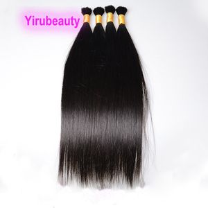 100% Human Hair Bulks Braziliaanse Hair Extensions 12-28 inch 3 STUKS 50g Zijdeachtige Rechte Natuurlijke Kleur