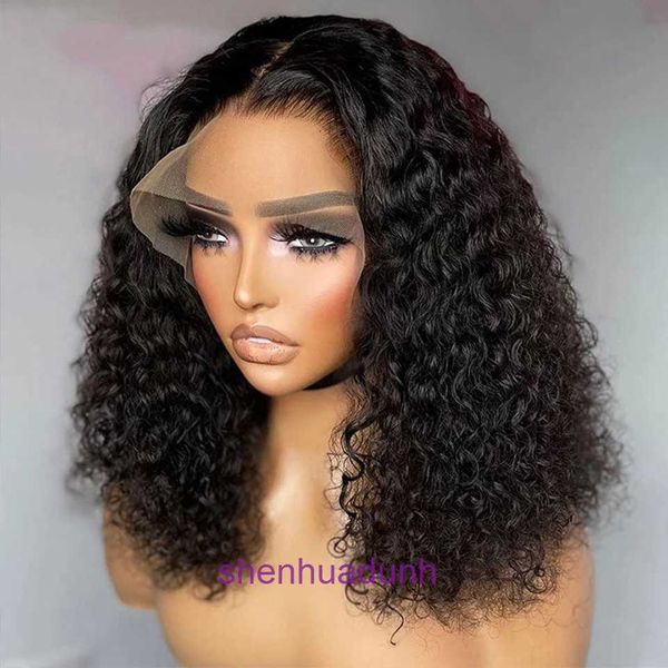 100% Human Heuving Full Lace Wigs 200% Curly Wig Lace Front Real Human Wig Bandband Perruques Brésilien