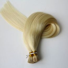 100 g 1 set 100strands Pre Bonded I Tip Stick Hair Extensions Braziliaans Menselijk Haar 18 "20" 22 "24" # 60 Indiase haarproducten