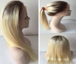 100 Human Hair Siwss en dentelle perruque avant 20 pouces Couleur ombre 4613 Blonde en dentelle complète Fast Express livraison 8039480