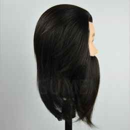 100% Human Hair Training Mannequin Head pour coiffeurs Hommes Tête mande