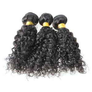 Tissage de cheveux bouclés de Kinky de couleur naturelle de tissage naturel de 100% de cheveux 3 faisceaux double trame, aucun rejet, enchevêtrement libre