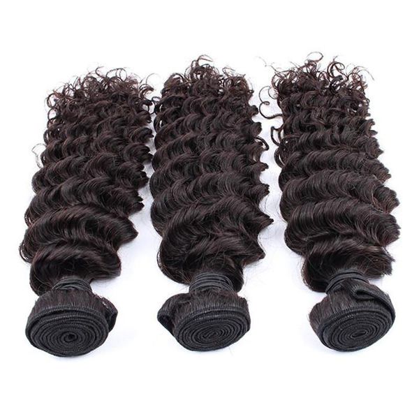 Bonne qualité cheveux brésiliens bouclés bundles 3 4pcs cheveux péruviens tissage trame profonde gratuit DHL