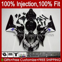 100% fit injectievorm voor HONDA BODY CBR 1000 RR CC 1000RR 1000CC 06-07 Carrosserie 59NO.185 CBR1000 RR CBR1000RR 06 07 CBR1000-RR 2006 2007 OEM Fairing Kit Glossy Black