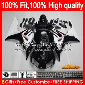 Molde de inyección 100% en forma para HONDA CUERPO CBR 1000 RR CC 1000RR 1000CC 06-07 Bodywork 59NO.16 CBR1000 RR CBR1000RR 06 07 CBR1000-RR 2006 2007 Kit de carenado OEM BLANCO BLK BLK