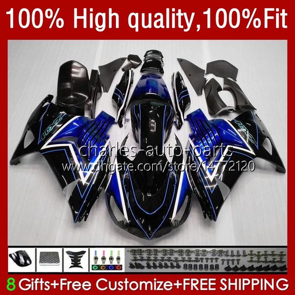 Inyección del cuerpo para Kawasaki Ninja ZZR-1400 ZX 14R 14 R ZZR 1400 CC 12-17 5No.27 ZX14R ZX-14R 12 13 14 2015 2016 2017 ZZR1400 2012 2013 2014 15 16 17 OEM ACADIVE AZUL