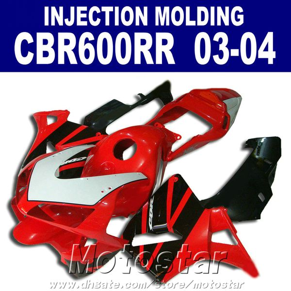 100% moulage par injection adapté pour HONDA CBR 600RR carénage 2003 2004 rouge noir 03 04 cbr600rr carénage personnalisé OXWD