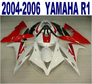 100% moulage par injection gratuit personnaliser carrosserie pour carénages YAMAHA YZF-R1 04 05 06 kit de carénage rouge blanc noir yzf r1 2004-2006 VL83
