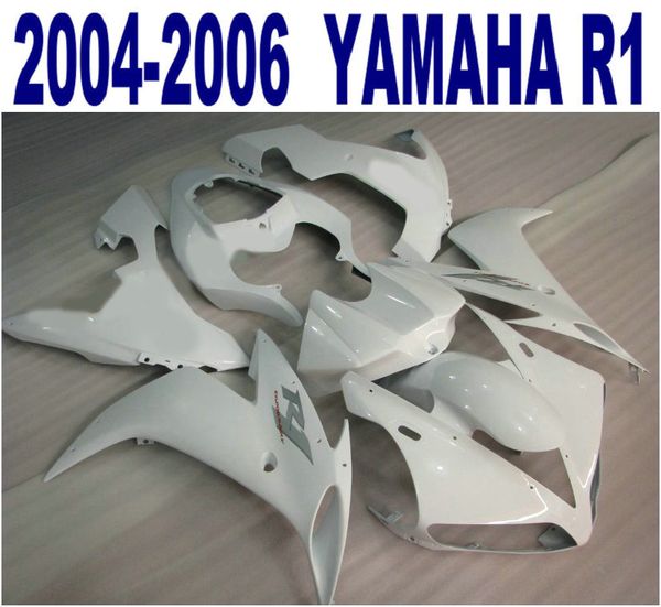 100% moulage par injection sans personnaliser la carrosserie pour les carénages YAMAHA YZF-R1 04 05 06 kit de carénage tout blanc yzf r1 2004-2006 VL65