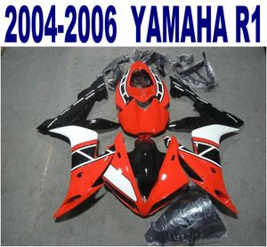 Ensemble de carénages 100% moulage par injection de la plus haute qualité pour YAMAHA 2004 2005 2006 YZF R1 kit de carénage rouge blanc noir 04-06 yzf-r1 PQ94