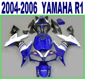 100% moulage par injection ensemble de carénages au prix le plus bas pour YAMAHA 2004 2005 2006 YZF R1 bleu blanc noir kit de carénage 04-06 yzf-r1 bodykits RY37