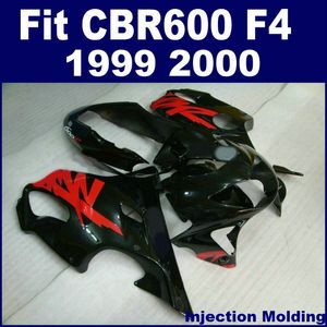 100 piezas de moldeo por inyección para honda cbr 600 f4 1999 2000 kit de carenado completo negro 99 00 cbr600 f4 juegos de carenado svgh