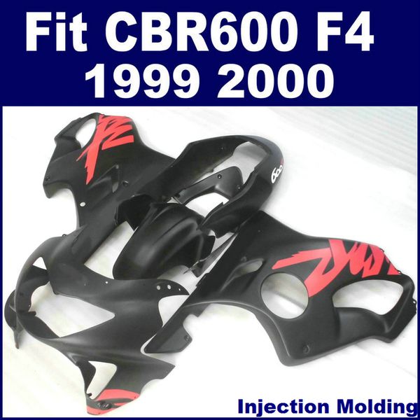 100 piezas de moldeo por inyección para honda cbr 600 f4 1999 2000 carenado completo negro 99 00 cbr600 f4 carenado de moto ghji