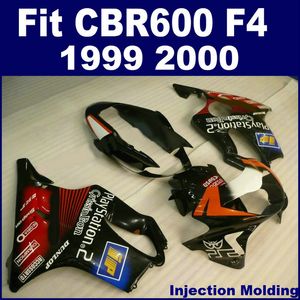 100 piezas de moldeo por inyección kit de carenado completo para honda cbr 600 f4 1999 2000 rojo negro 99 00 cbr600 f4 bodykit nhyj